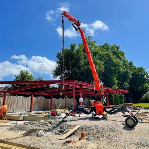 Structural Steels being crane lifted