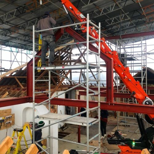 Structural Steels being crane lifted