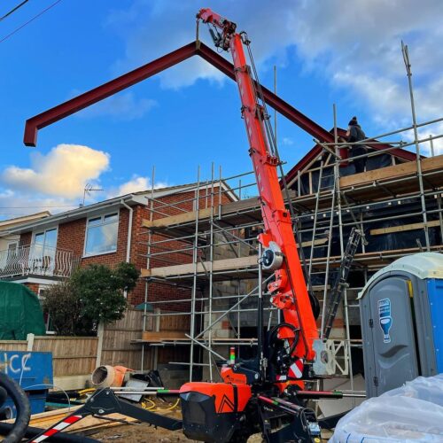 Structural Steels being crane lifted
